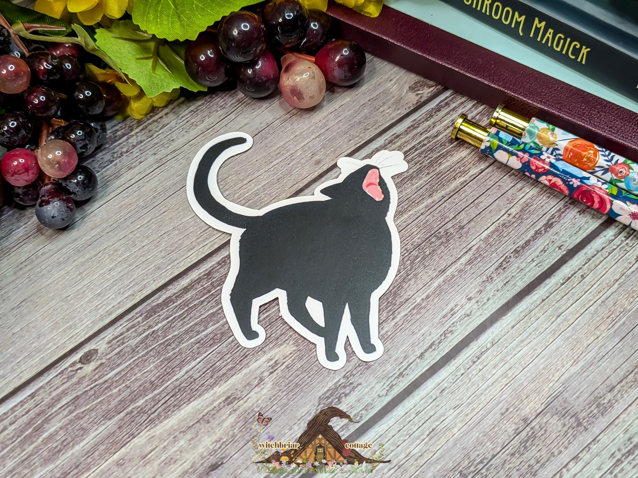 Lucy Screams Black Cat Vinyl Sticker, Silly Cat, for Laptop or Water Bottle - Image 4