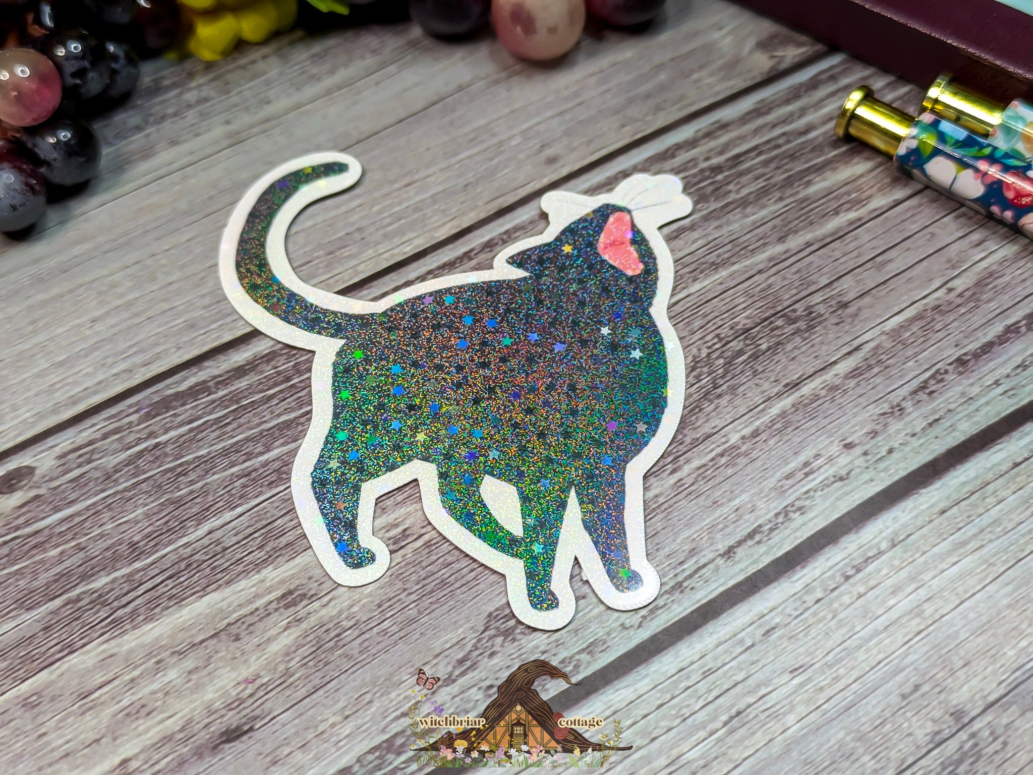 Lucy Screams Black Cat Vinyl Sticker, Silly Cat, for Laptop or Water Bottle - Image 5