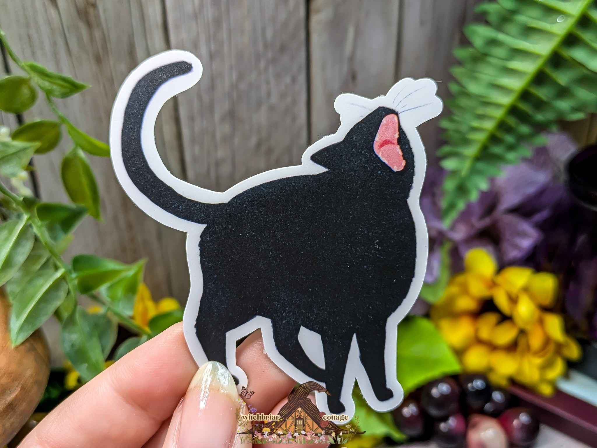 Lucy Screams Black Cat Vinyl Sticker, Silly Cat, for Laptop or Water Bottle - Image 8