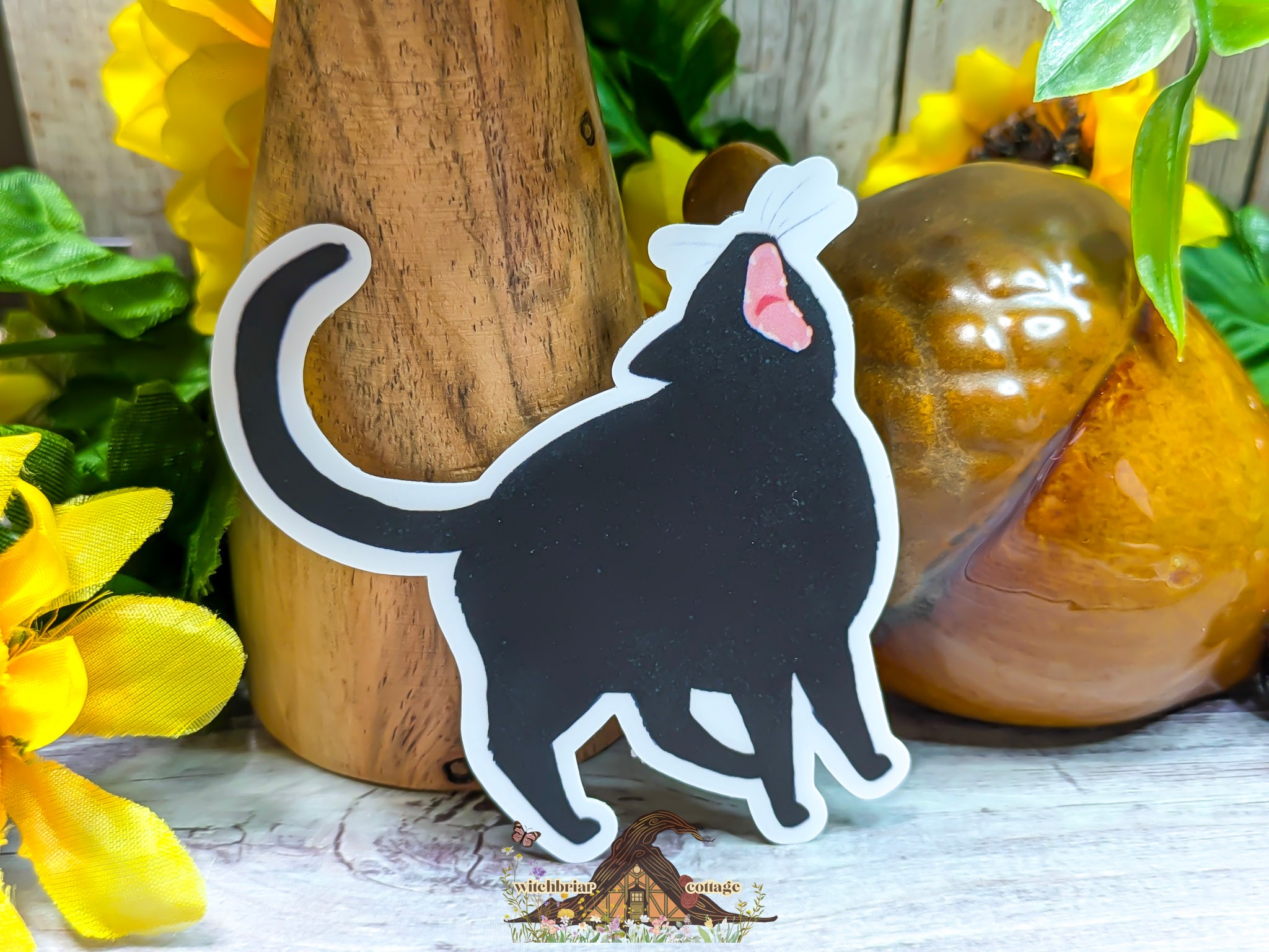 Lucy Screams Black Cat Vinyl Sticker, Silly Cat, for Laptop or Water Bottle - Image 10